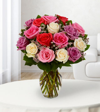 18 Assorted Pastel Roses