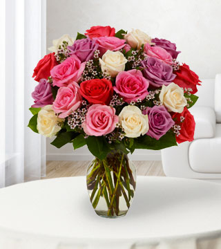 24 Assorted Pastel Roses