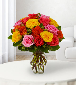 24 Assorted Bright Roses