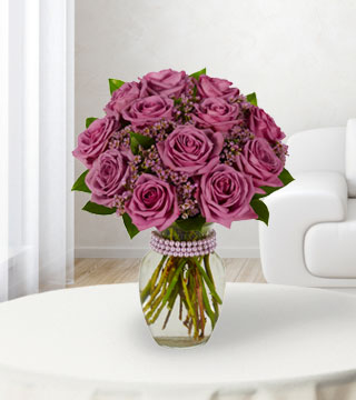 12 Purple Roses Bouquet
