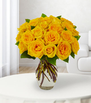 24 Yellow Roses Bouquet