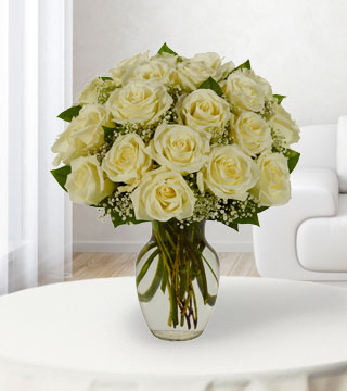 24 White Roses Bouquet