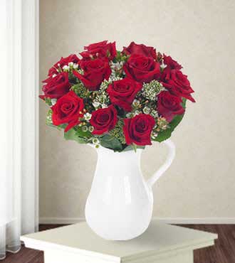 Classic Rose Bouquet in a Pitcher