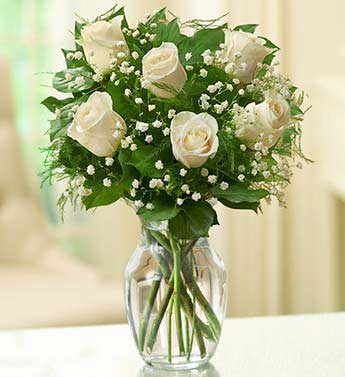 White Roses - 6 Stems