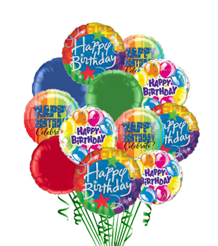 12 Birthday Balloons Flower Delivery