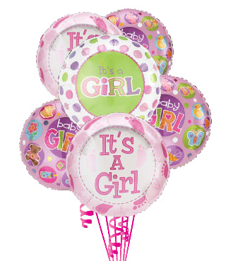12 Baby Girl Balloons