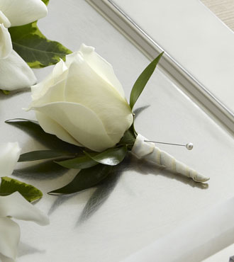 FTD® White Rose Boutonniere