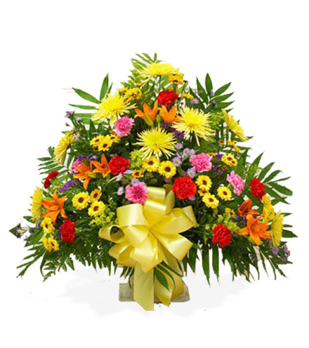 Sympathy Floor Basket - Multi-Color Bright