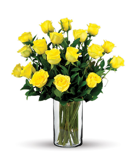 12 Yellow Long-Stem Roses Bouquet | Blooms Today