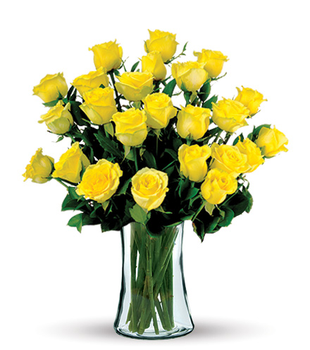 12 Yellow Long-Stem Roses Bouquet | Blooms Today