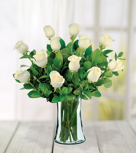 12 White Roses