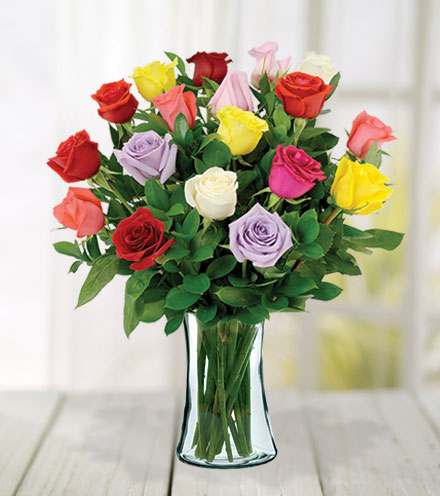 18 Multi-Color Roses