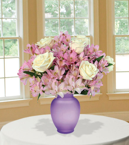 Pink Pearls with Purple Vase
