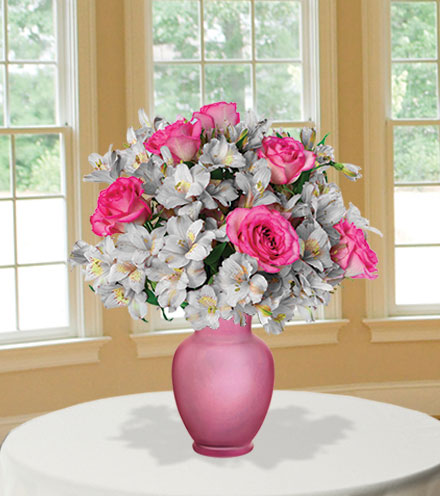 Shimmering Blush with Pink Vase