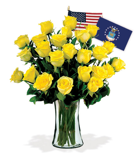 12 Yellow Roses - Air Force