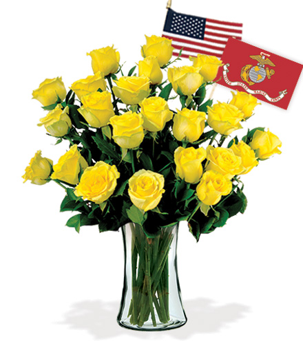 12 Yellow Roses - Marines