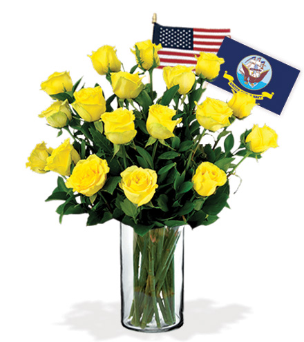 12 Yellow Roses - Navy