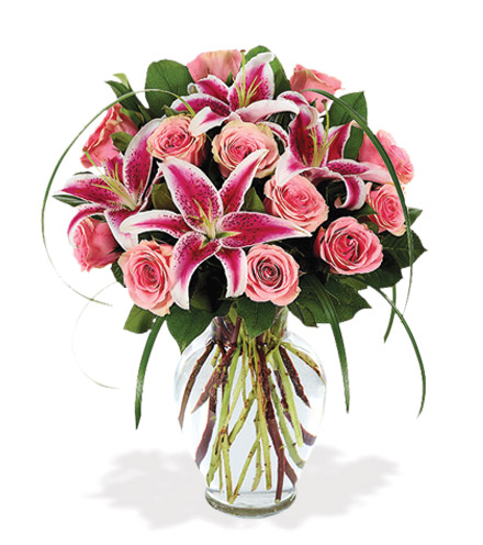 Sophisticated Rose & Stargazer Bouquet Flower Delivery