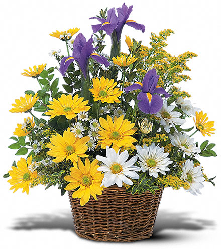 Image of Smiling Floral Basket Flower Delivery