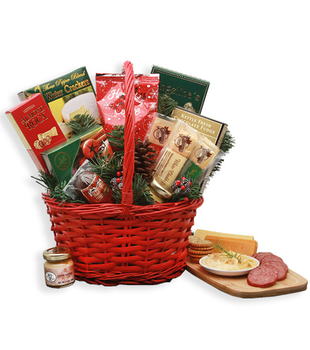 Image of Holiday Snacks Gift Basket Flower Delivery