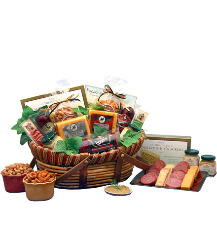 Image of All The Favorites Meat and Cheese Gift Basket Flower Delivery
