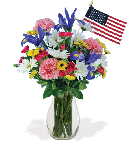 Image of Thoughts of You with USA Flag Flower Delivery