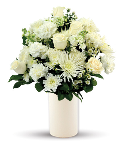 Image of Treasured Moments - White Flower Delivery