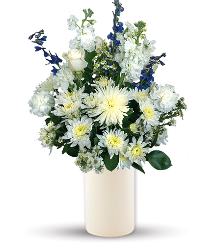Image of Treasured Moments - Blue & White Flower Delivery